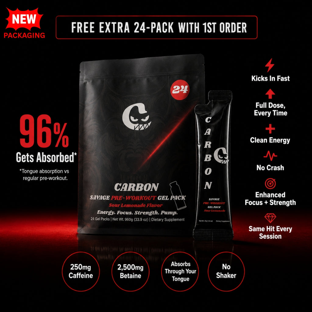 CARBON SAVAGE • Pre-Workout • 24-Pack Gels