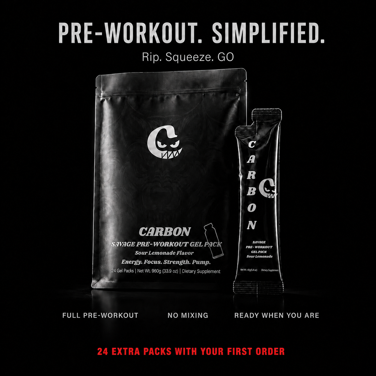 CARBON BLACK • Pre-Workout • Gel-Pack