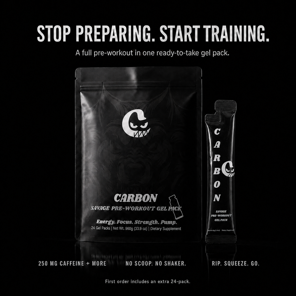 CARBON BLACK • Pre-Workout • Gel-Pack