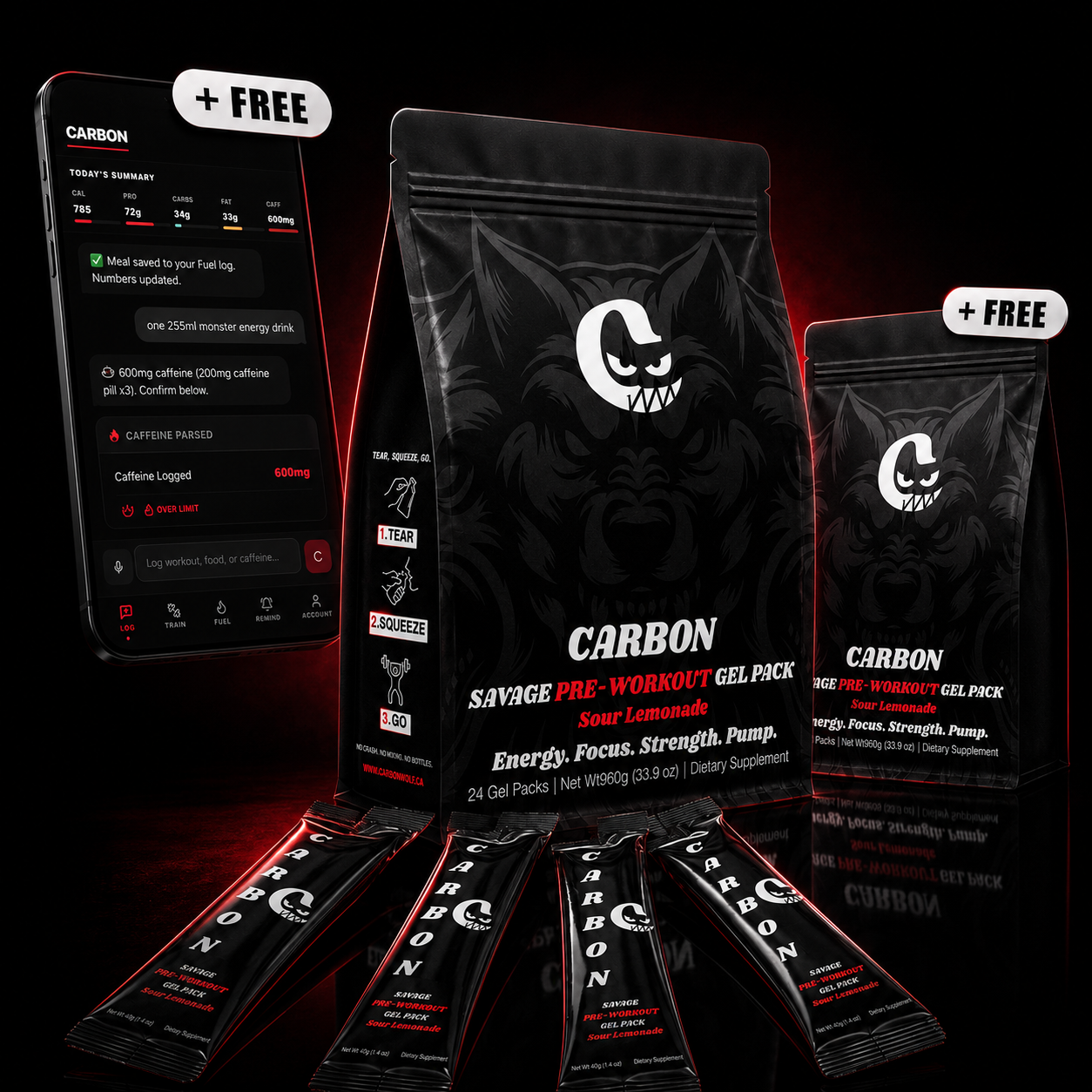 CARBON SAVAGE • Pre-Workout • Gel-Pack