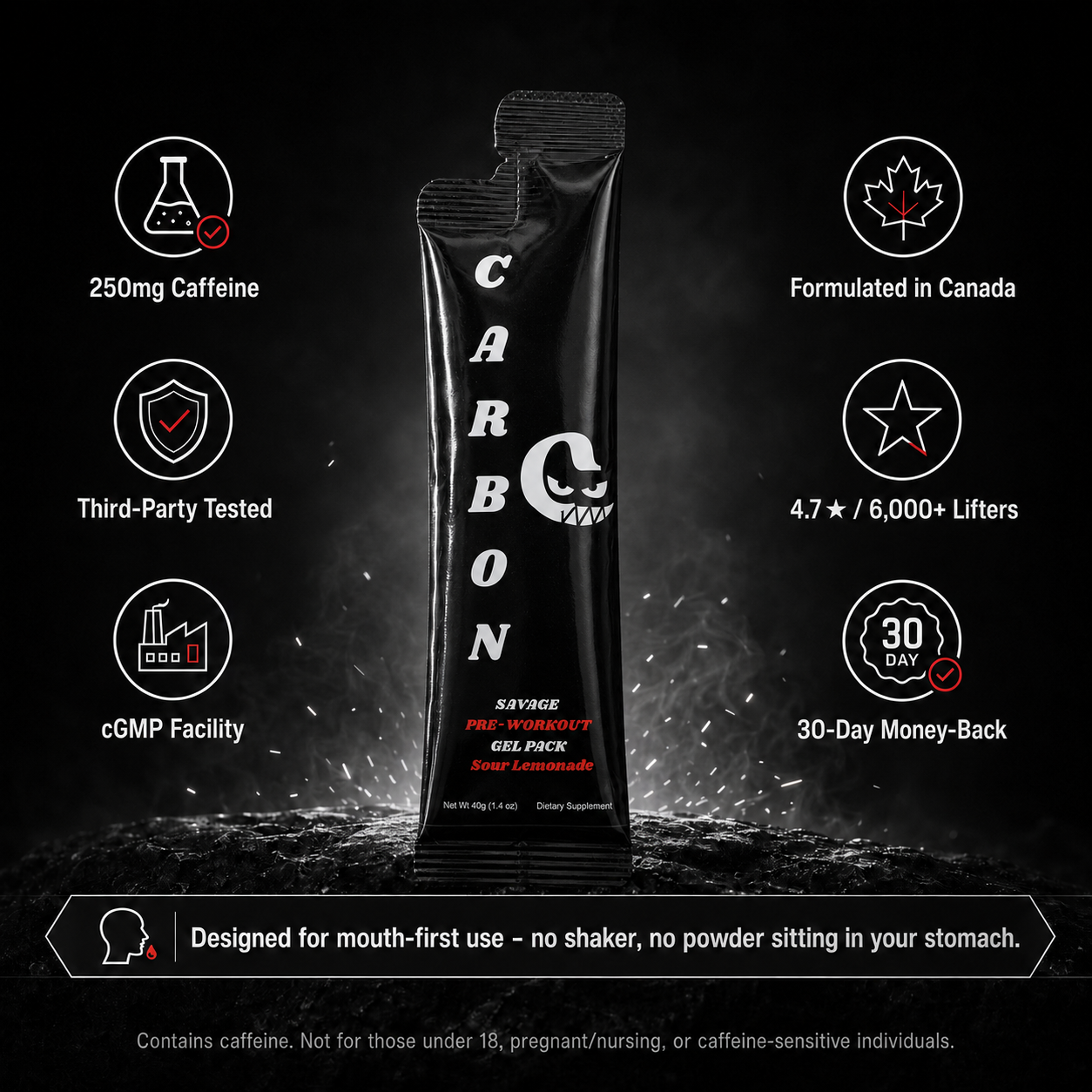 CARBON SAVAGE • Pre-Workout • Gel-Pack